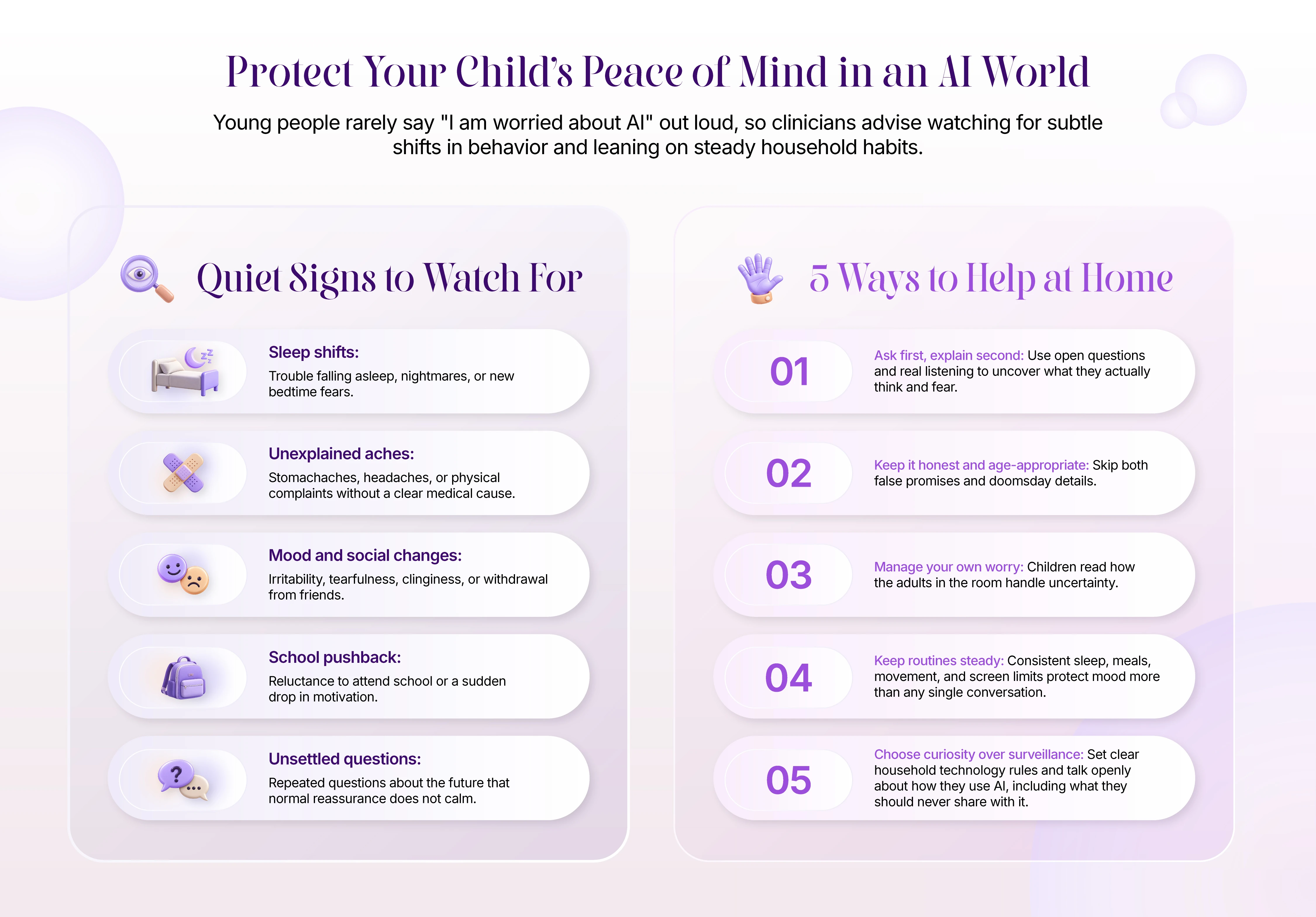 Protect your child’s peace of mind in an AI world: quiet signs to watch for and five ways to help at home